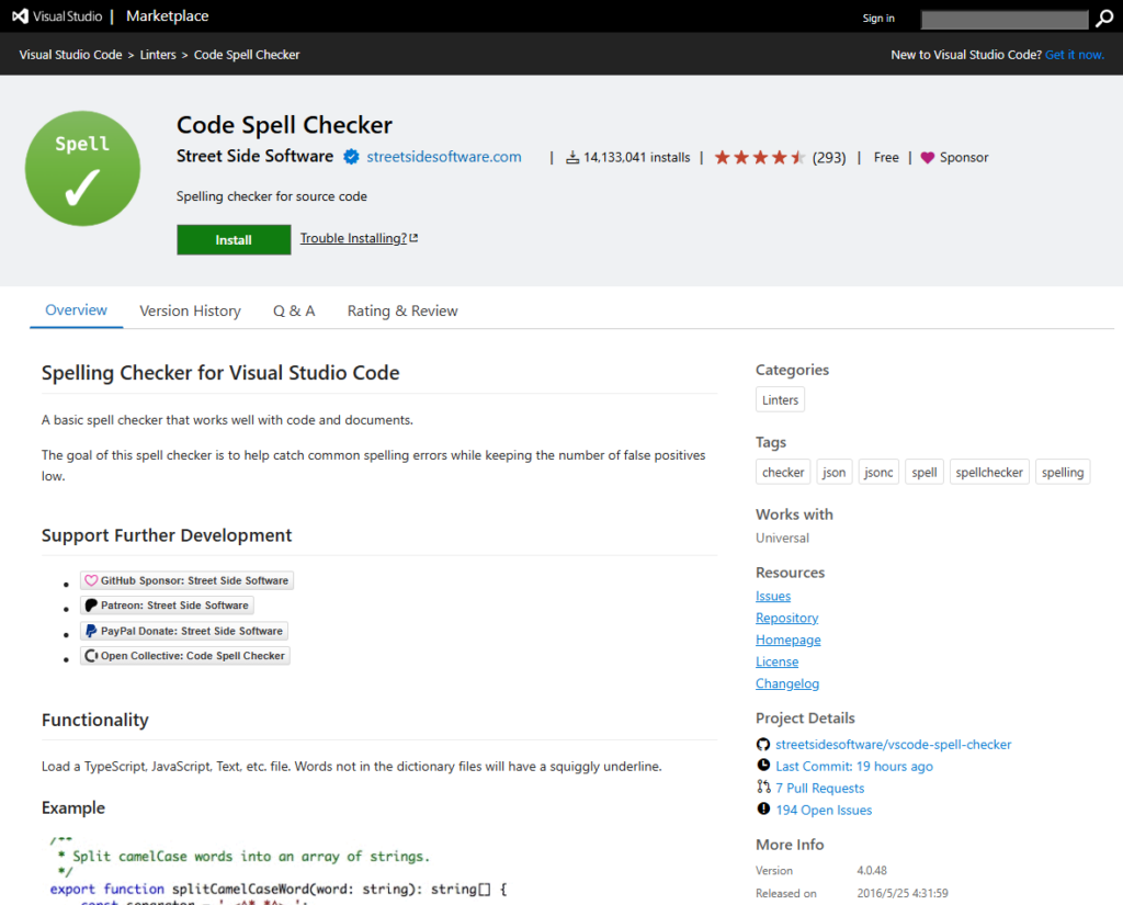 Code Spell Checker